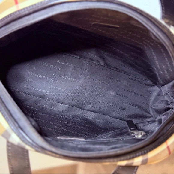 Burberry Check Canvas Bowler Bag – Black Trim - Picture 9 of 10